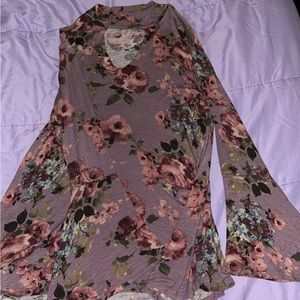 Closet Clean Out!|Purple Flare Sleeve Open Chest Blouse